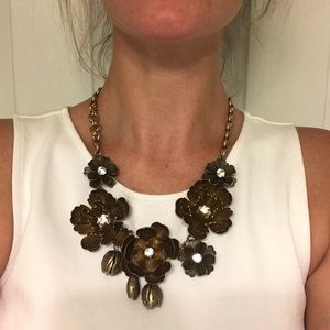 J.Crew Bronzed Floral Necklace
